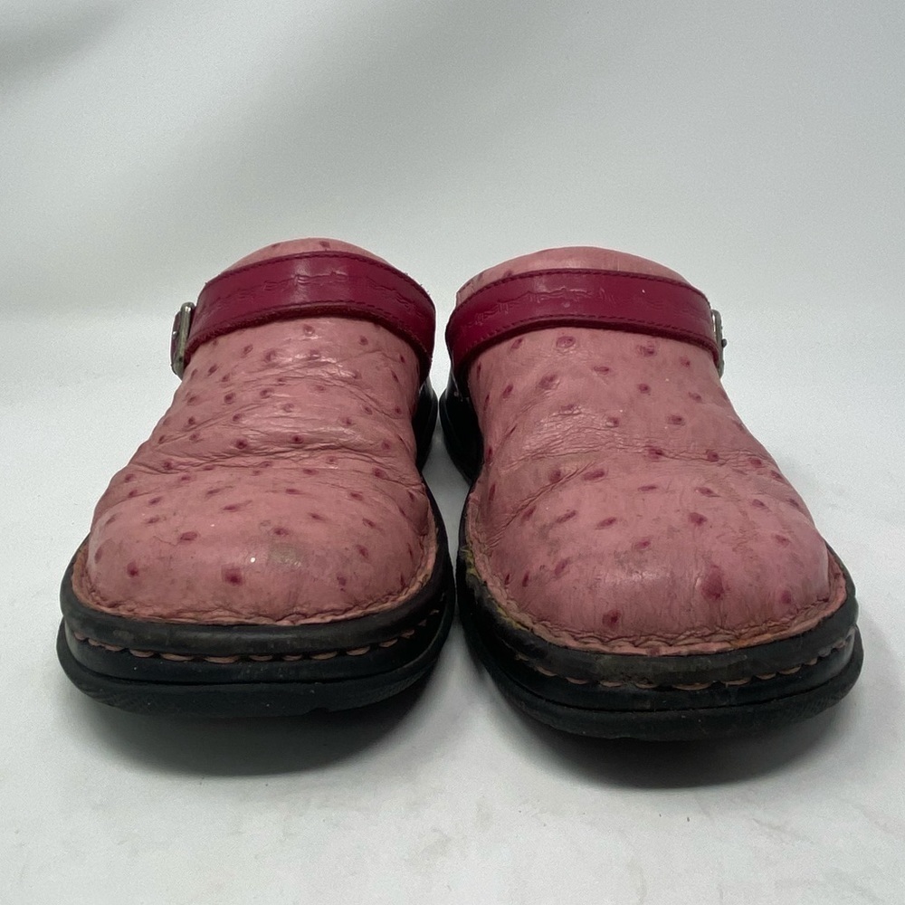 Double H Pink Leather Slide On Clogs - Picture 7 of 13